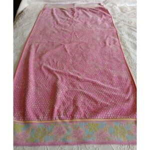 VTG Terrisol Karsten Beach Towel India Pastel Colors Beach  Hibiscus Flower Pink